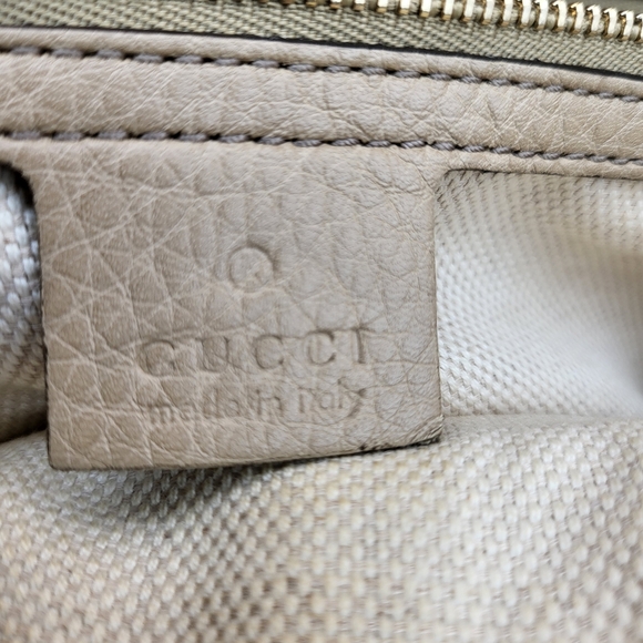 GUCCI Soho Grey Gold Leather Tassel Tote Bag..Authentic.. - Picture 11 of 15